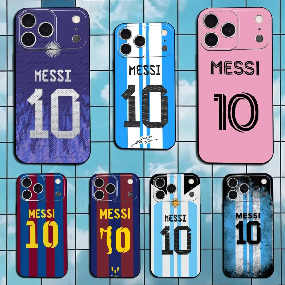 L-Lionel M-Messi -10 J-Jerseys Phone Case For iPhone 16, 17,14,15,13,12,11 Plus,Pro Max Soft Black Cover
