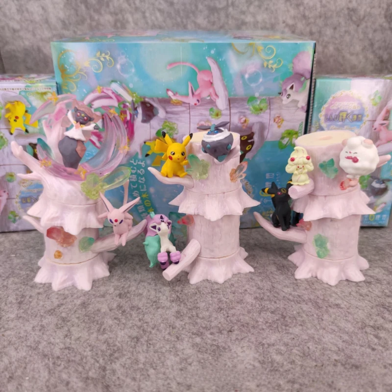 

Re-ment Pokemon Blind Box Pikachu Espeon Umbreon Figure Forest Treehouse Stackable Model Collection Ornaments Girls Boys Gifts