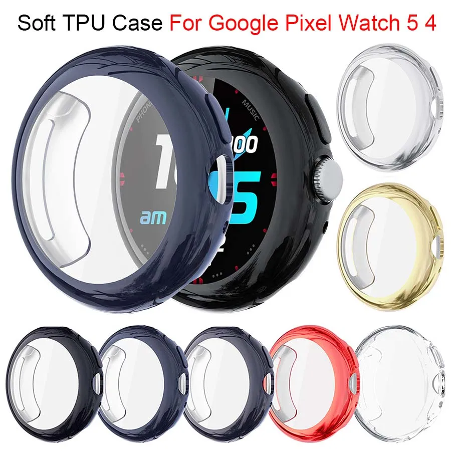 Vollständige Schutzhülle für Google Pixel Watch 5 41 45mm TPU-Schutzrahmen für Google Pixel Watch 4 Displayschutzfolie