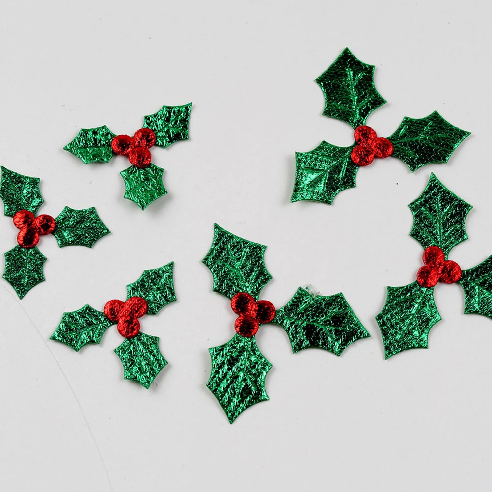 

200 Pcs Holly Berries Elegant Cloth DIY Crafts Christmas Decorations Leaves Berry Xmas Party Accessory Mini Craft