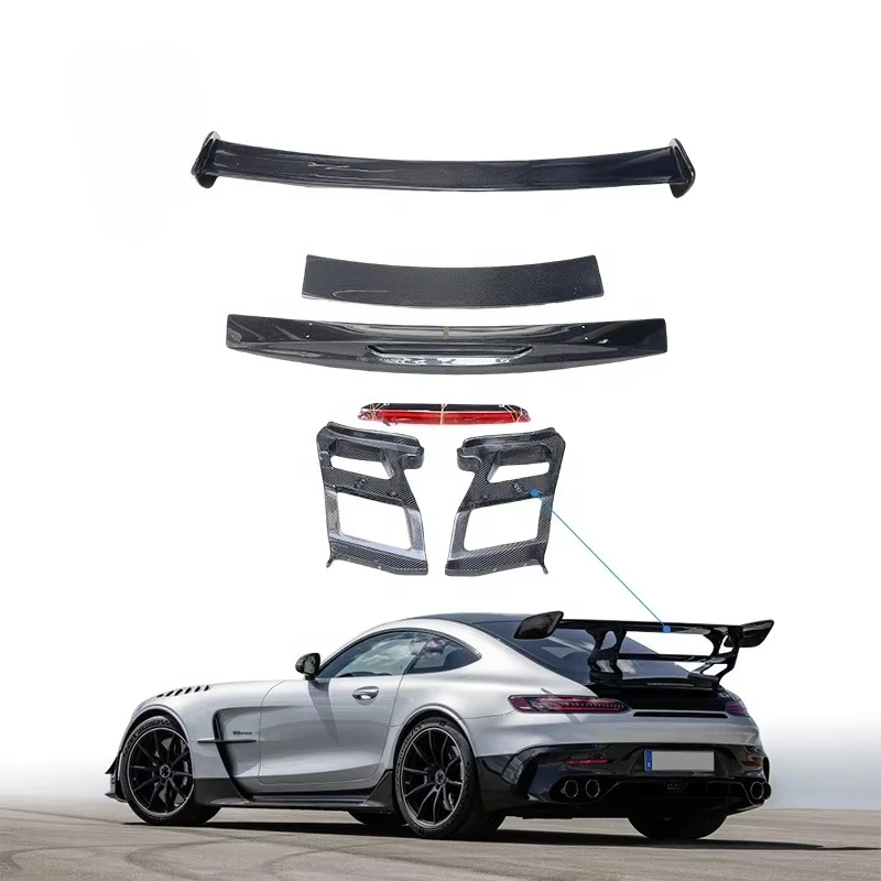 

Black-series Style Carbon Fiber LED Light Trunk Spoiler Rear Wing for AMG GTcustom