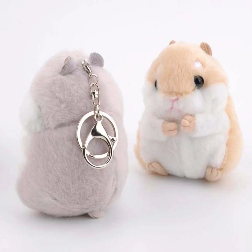 10 cm Cartoon Tasche Anhänger Tier Hamster Schlüssel Ring Stofftiere Plüsch Puppen Plüsch Schlüsselbund Tier Plüsch Spielzeug