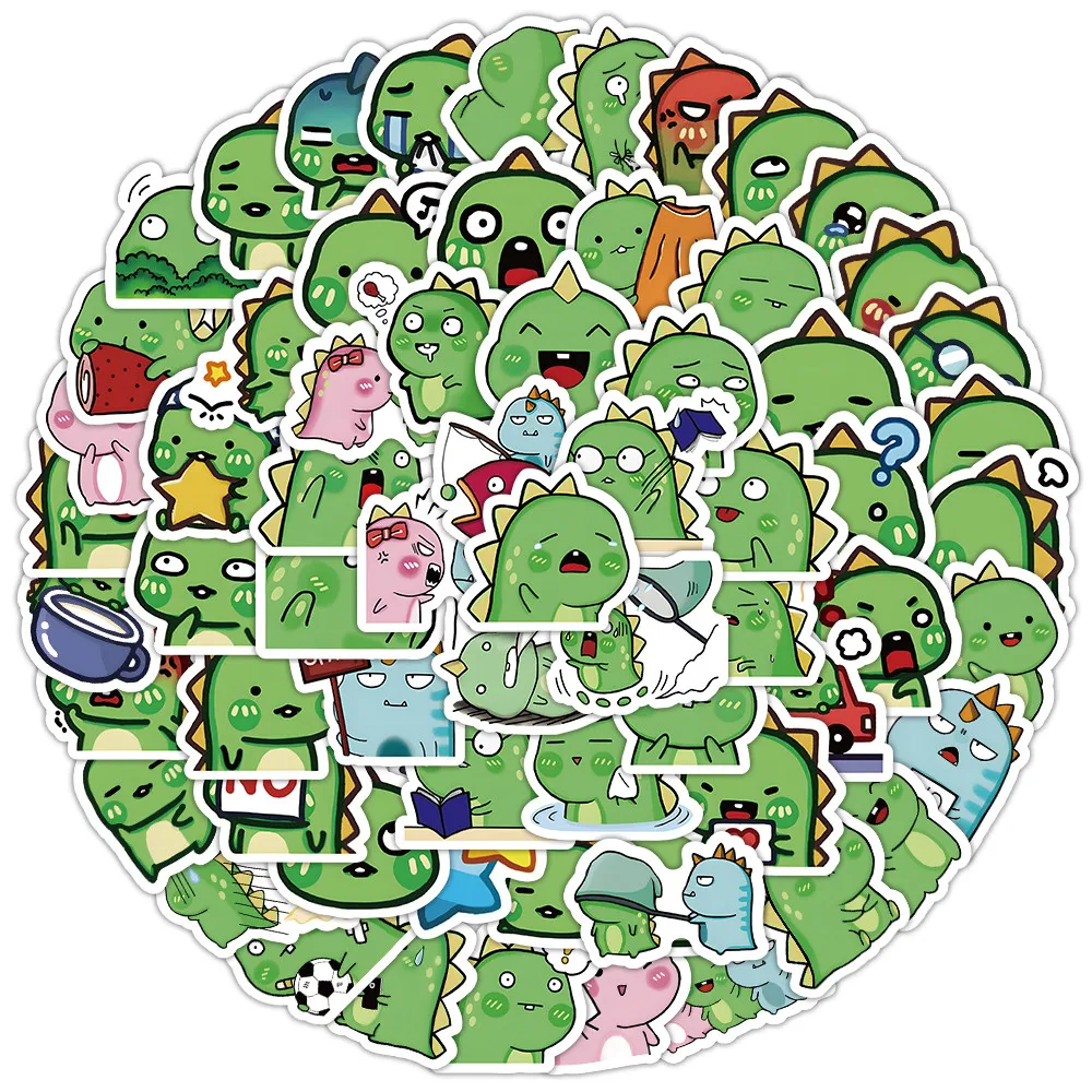 100 قطعة من ملصقات الديناصورات اللطيفة - شارات دينو كرتونية لديكور غرفة الأطفال وهدايا تحفيزية للتعلم (متجر عوالم الرسوم المتحركة)