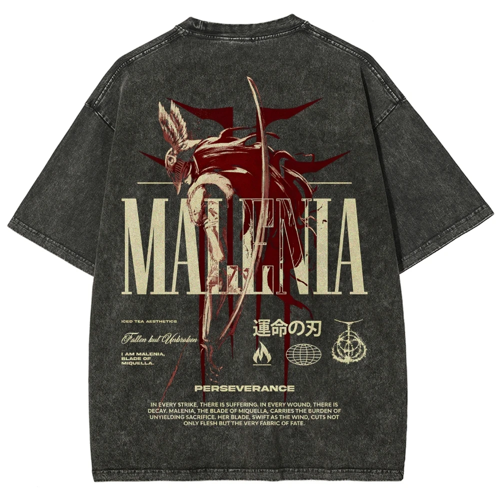 Crimson Valkyrie Warrior Print T-Shirt für Herren, 90er-Jahre-Vintage-Ästhetik, gewaschenes T-Shirt, Streetwear, hochwertige Baumwolle, lässige Herrenbekleidung