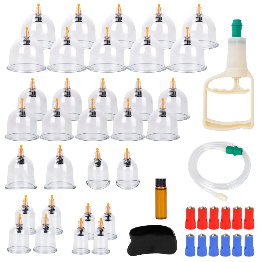 

32 Cups Chinese Massage Therapy Cupping Set Body Vacuum Suction Kit Acupoint Massage Kit
