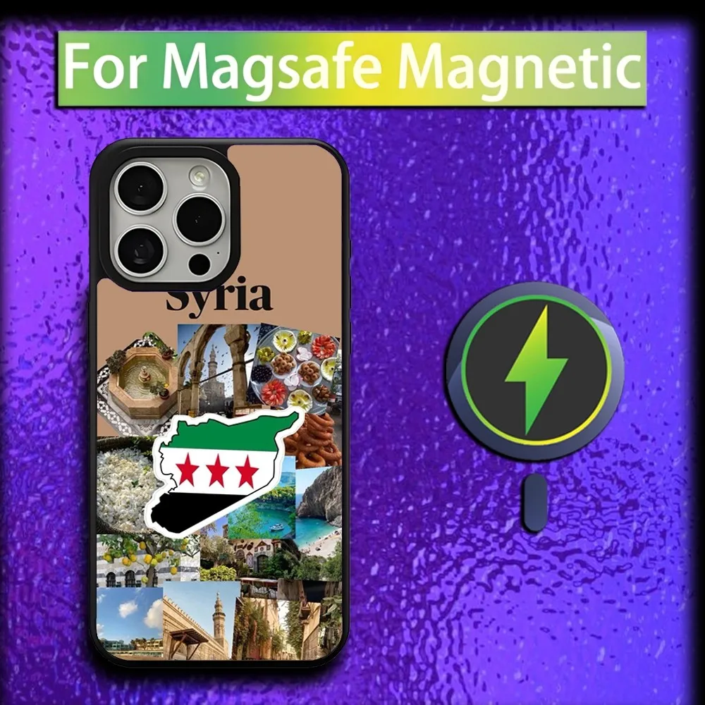 Syria S-Syrian Revolution Flag Phone Case For iPhone 16,15,14,13,12,11,Plus,Pro,Max,Mini Magsafe Magnetic Wireless Charging