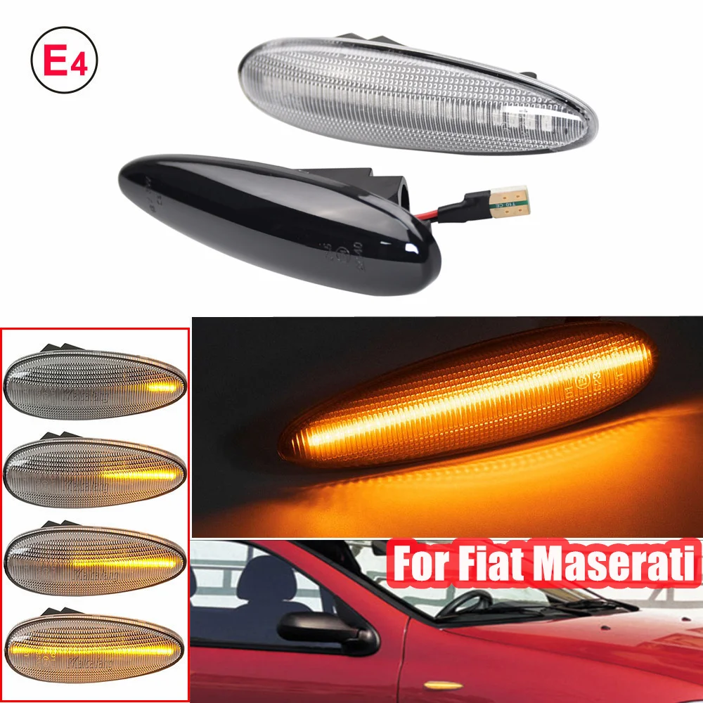 1Pair New Car Dynamic LED Sequential Turn Signal Side Marker Lights Blinker Lamp For Fiat Albea Palio Broavo Brava Marea Strada