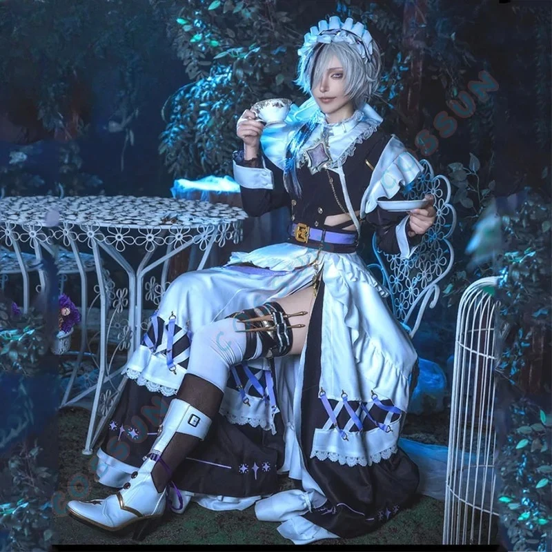 Game Nu: disfraces de Cosplay de hoja de Carnaval para mujer, bonito vestido de sirvienta, traje, uniformes para carnaval, ropa de Anime