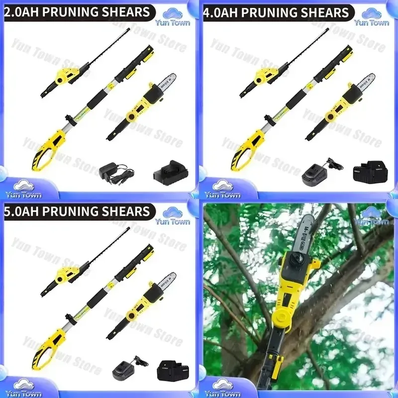 Rechargeable High Branch Saw for Electric Hedge Trimmer Telescopic Chainsaw High Altitude Pruning Tool Multifunctional Tree
