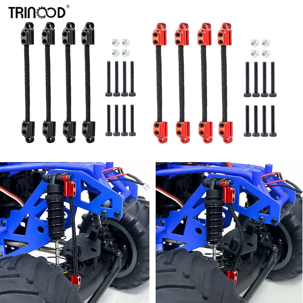 

TRINOOD 4pcs Front Rear Shock Absorber Travel Limit Strap For 1/18 RC Model Car Mini LMT 4WD Monster Truck Upgrade Parts ﻿