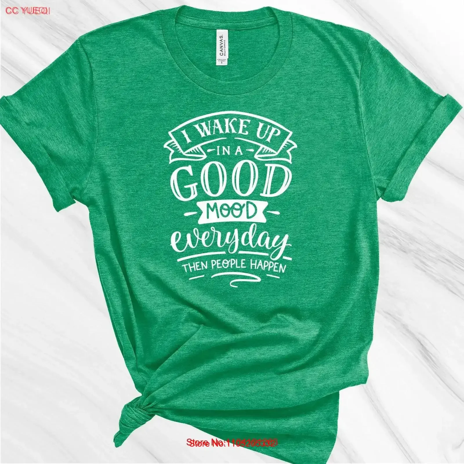 People Happen T Shirt I wake up in a good mood tee Not Fan of Funny Mornings Friend vintage Washed Casual Breathable graphic