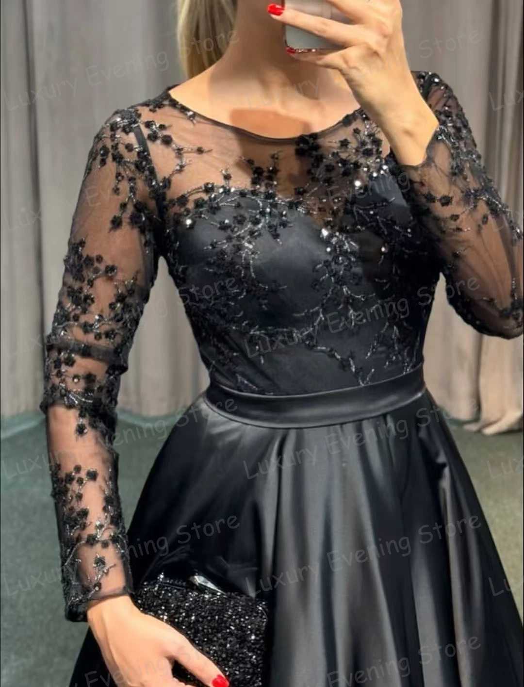 Vestidos De Noche formales sencillos, línea A, sin mangas, para mujer, apliques sexys, Vestidos De fiesta De graduación, Vestidos De Novia De manga larga personalizados