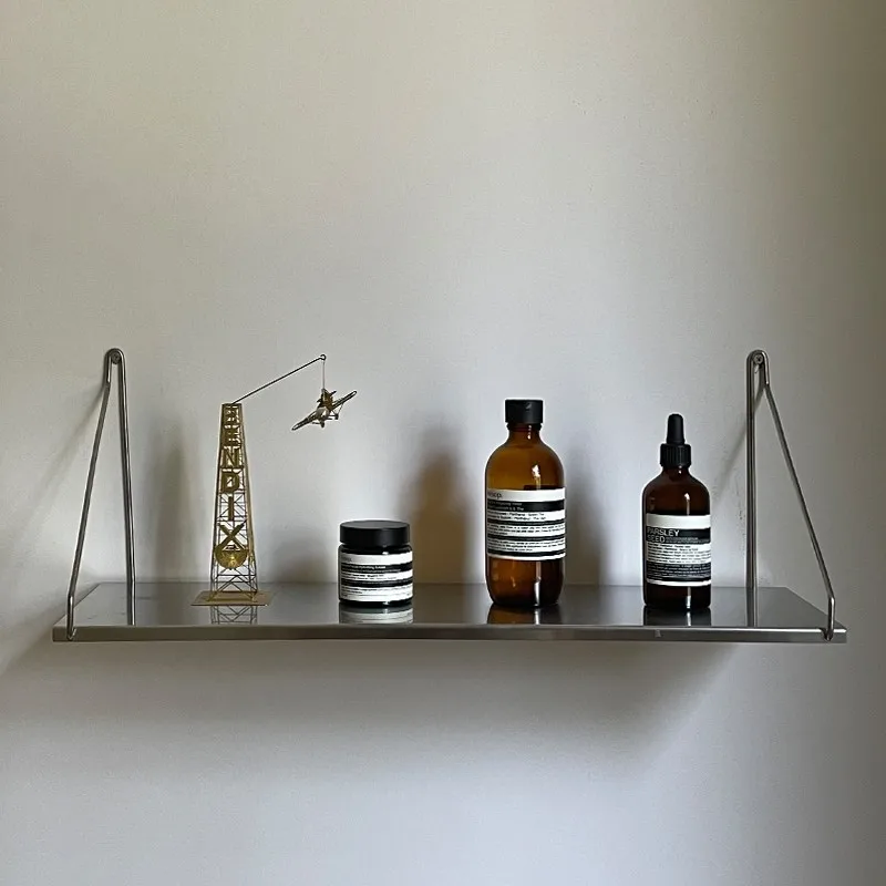 MOMO 중세 스타일 스테인레스 스틸 벽 선반 책장 선반 거실 배경 벽 DIY 고급 디자인 책장