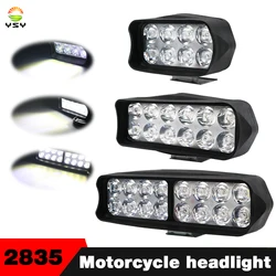 1pcs Motorcycle Headlight 12V Motorbike Spot Head Light 8 12 16 led Scooter ATV Moto Headlamp Motor auxiliary driving Work light