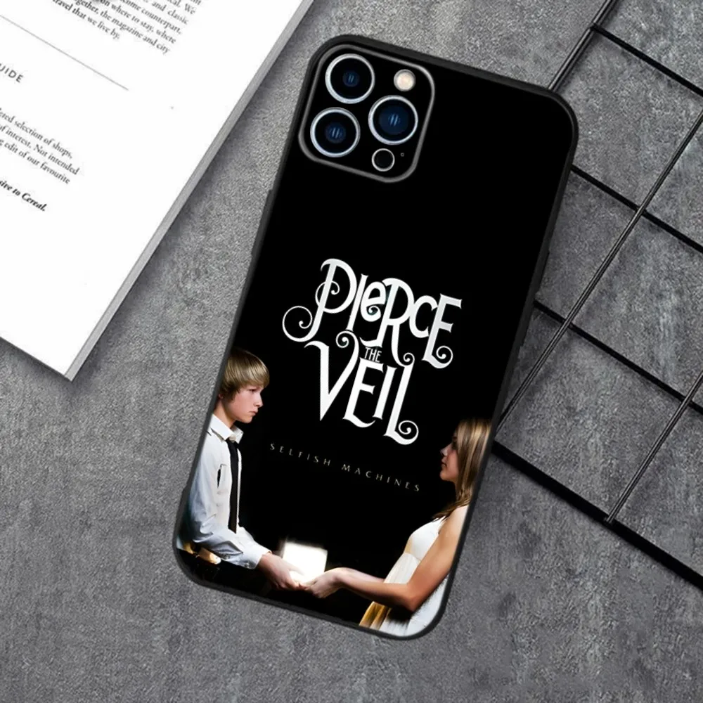 P-Pierce The Veil Band Phone Case For Apple iPhone 15,14,13,12,11,XS,XR,X,8,7,Pro,Max,Plus,mini Silicone Black Cover