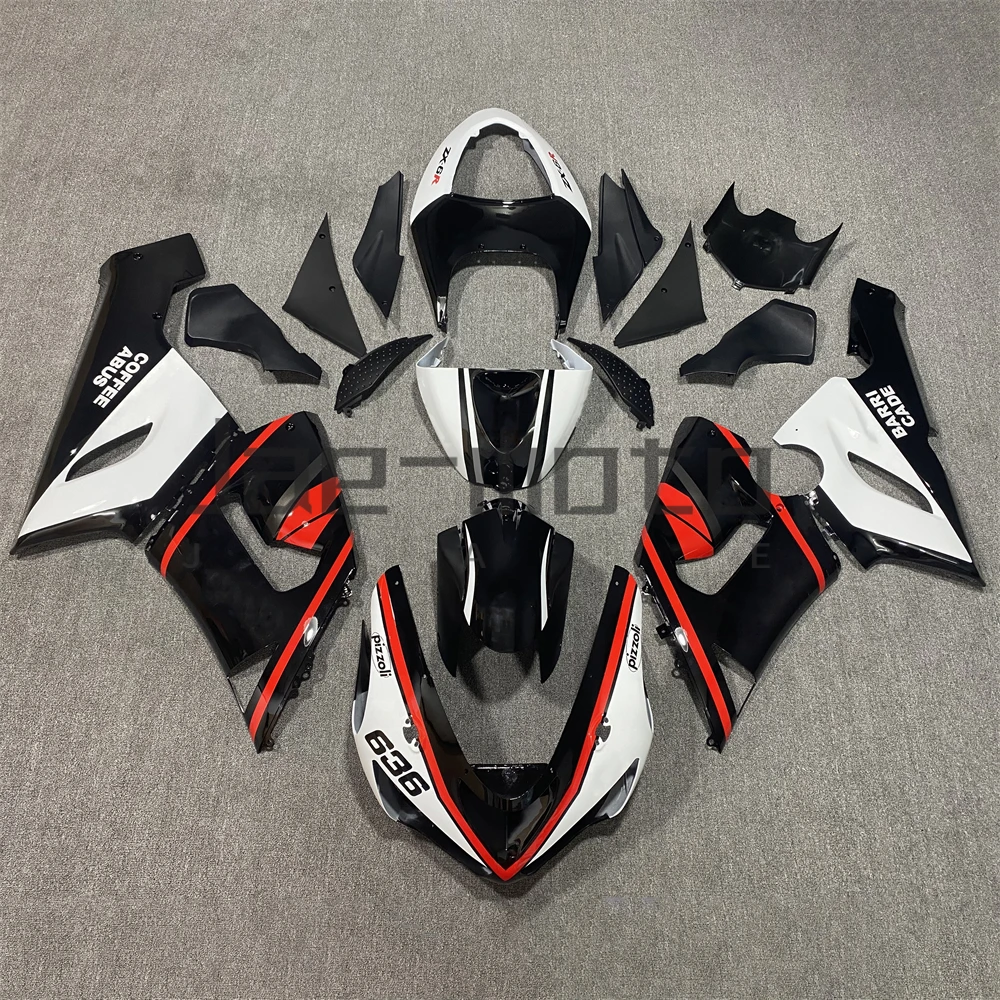 

For ZX6R ZX-6R 636 ZX600 2005 2006 Injection ABS Plastics Full Fairings Kit Mold Replace Accessories White Black