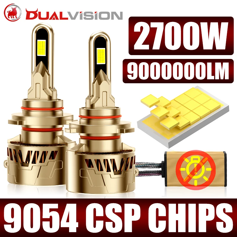 

H4 LED 2700W 9000000LM H7 H11 H27 880 881 Car Headlight Canbus 9054 CSP H1 H8 H9 9005 HB3 9012 HIR2 Fog Lamp 6000K Car Light 12V