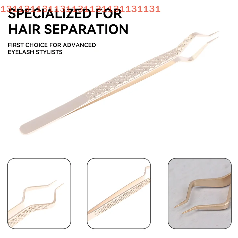 Alta precisão curvada reta para cílios de sobrancelha ventilador ferramenta de maquiagem da arte do prego pinças de aço inoxidável antiestáticas douradas