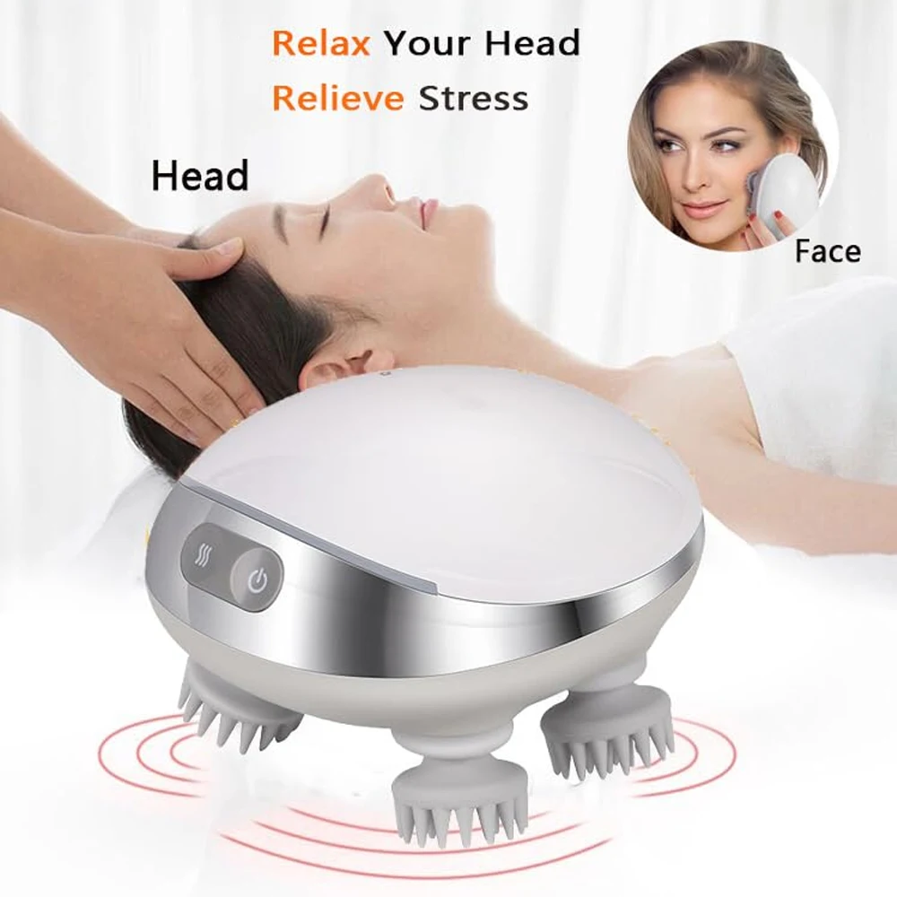 Head Massager Smart Scalp Massager for Hair Growth Vibrator Scalp Massage Machine for Migraine Relief Body Relaxation Treatment