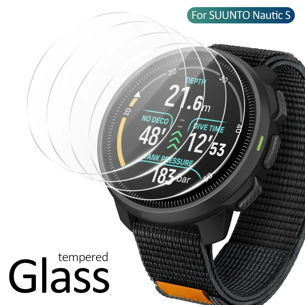 1-5 Pack Tempered Glass Screen Protector Ultra HD Clear Anti Scratch Film For SUUNTO Nautic S DiveComputer Watch Screen