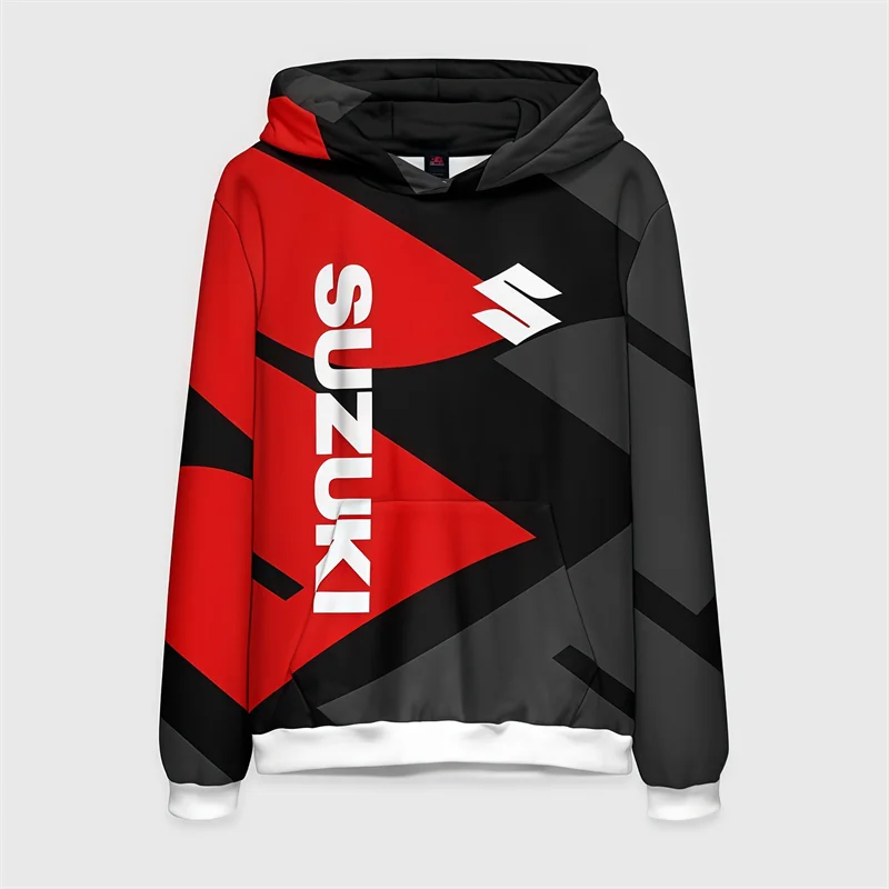 

Suzuki brand men's street casual sports hooded sweatshirt autumn and winter cycling enthusiasts creative 3D printed pullover top