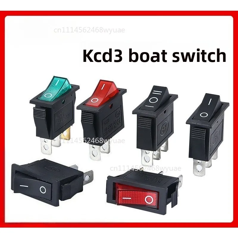 1PCS/KCD3/Rocker/Switch/ON-OFF/ON-OFF-ON/2/Position/3Pins/Electrical/equipment/With/Light/Power/Switch/16A/250V///20A/125V/AC