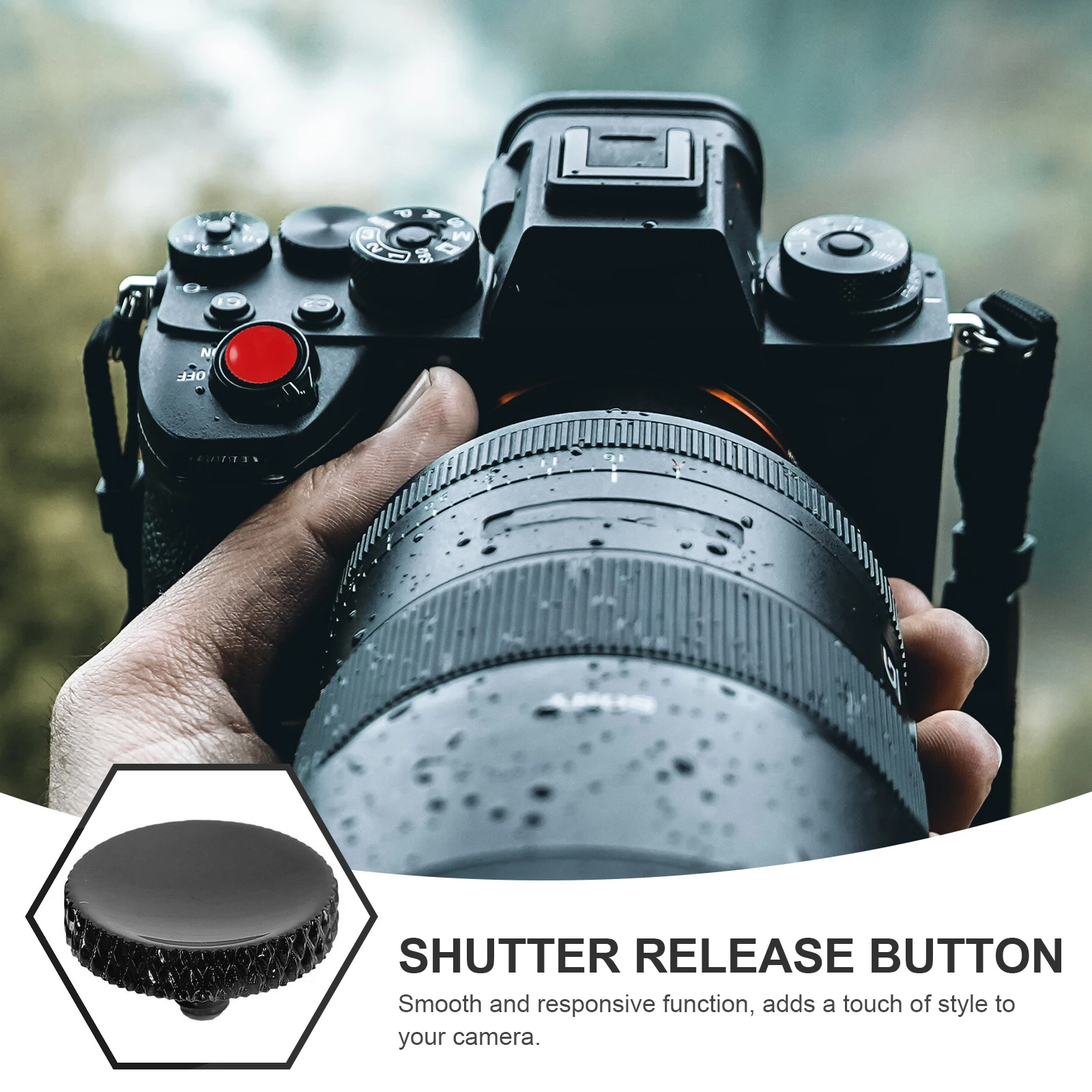 2 Pcs Flat Shutter Button Camera Aluminum Alloy Release Delicate Black Replacement