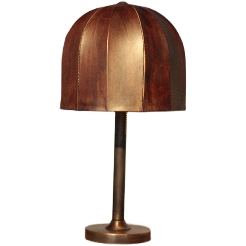 

12 edge cowhide brass retro art niche table lamp coffee villa living room desk bedside bar table lamp
