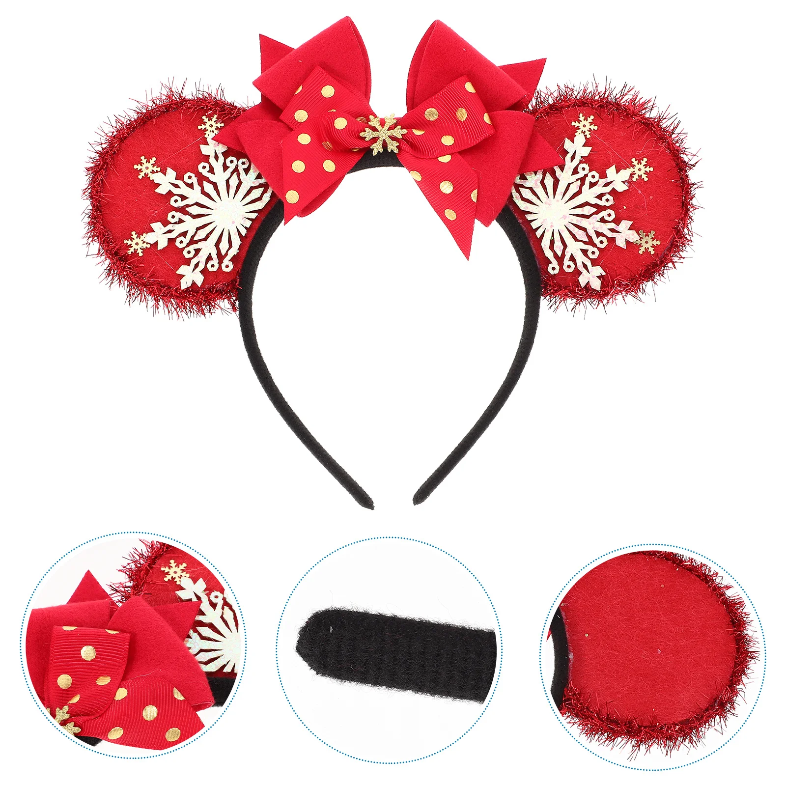 

Snowflake Bow Headband Firm Cloth Material Holiday Party Hair Bands Women Girls Accessory Womens Headband Hair Bands