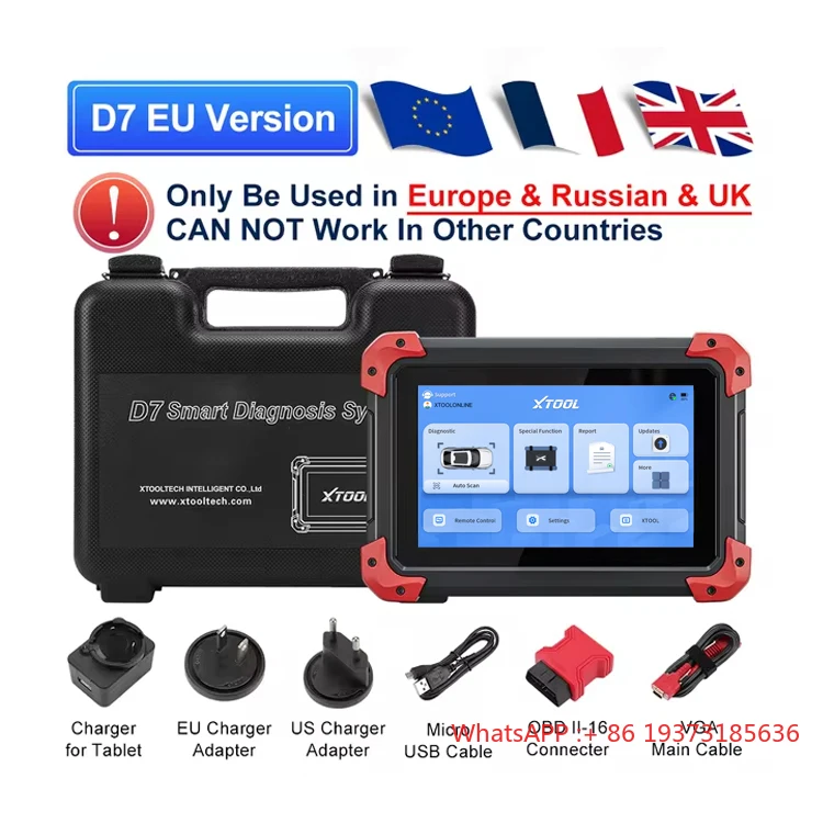 D7 EU Bidirektionales OBD2-Scanner-Diagnosetool ECU-Codierung Schlüsselprogrammierung 36+ Resets Auto VIN Autodiagnosemaschine