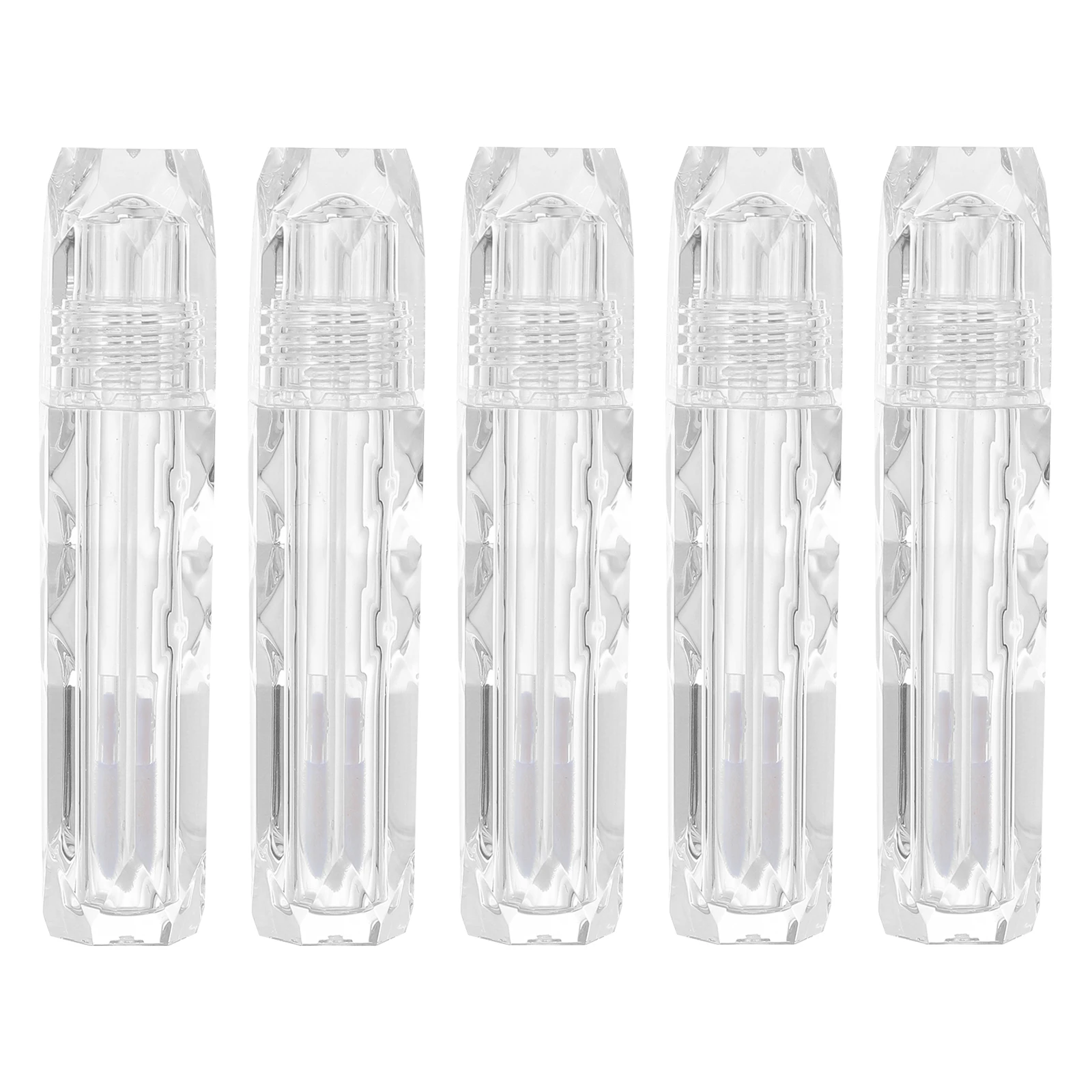 

5Pcs Empty Lip Gloss Tubes Clear Bottles Color Containers Lightweight Portable Plastic Travel Size Samples