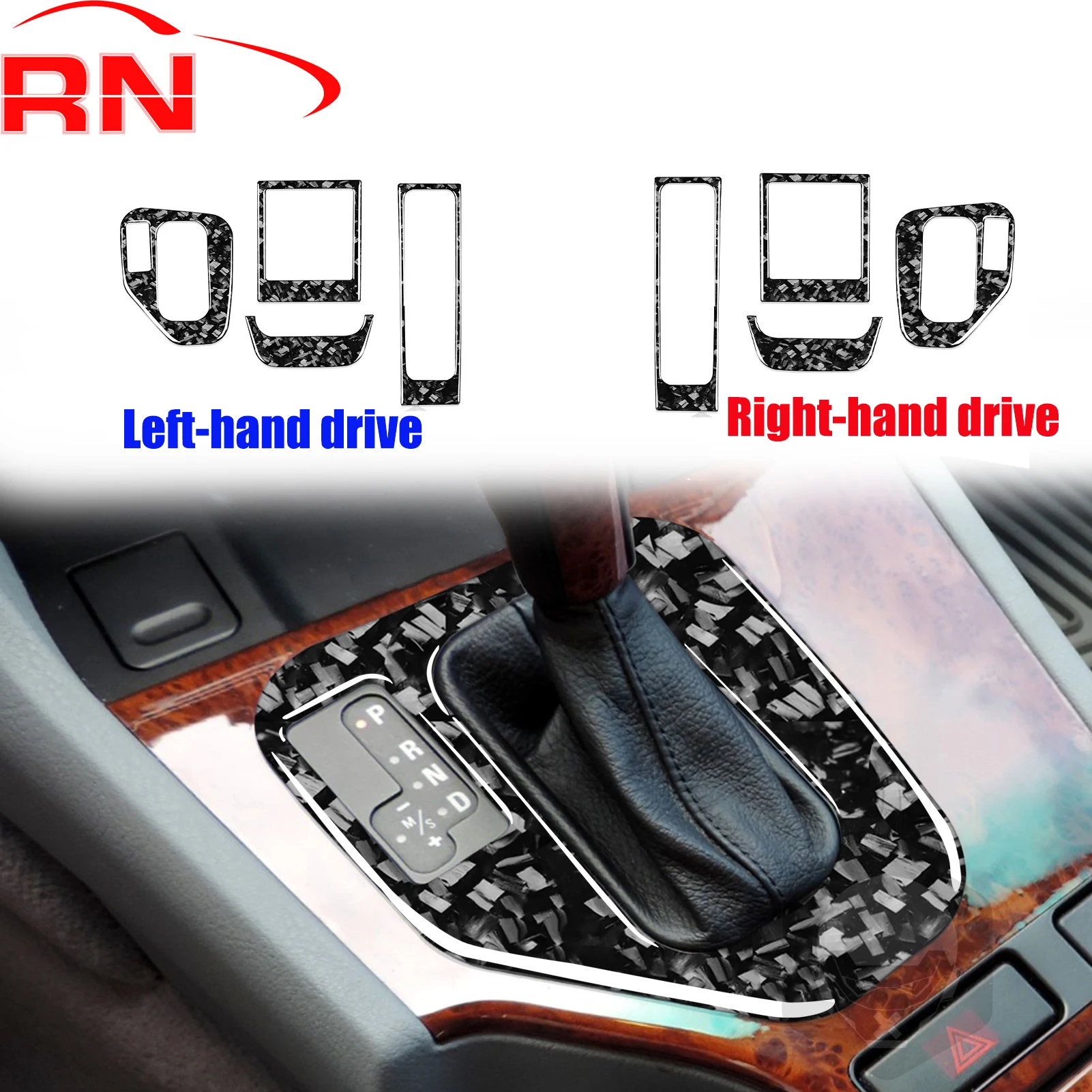 

For BMW 5 Series M5 E39 1998-2003 Modified Forged Carbon Fiber Gear Panel Kit Car Interior Accessories Decorative Stickers