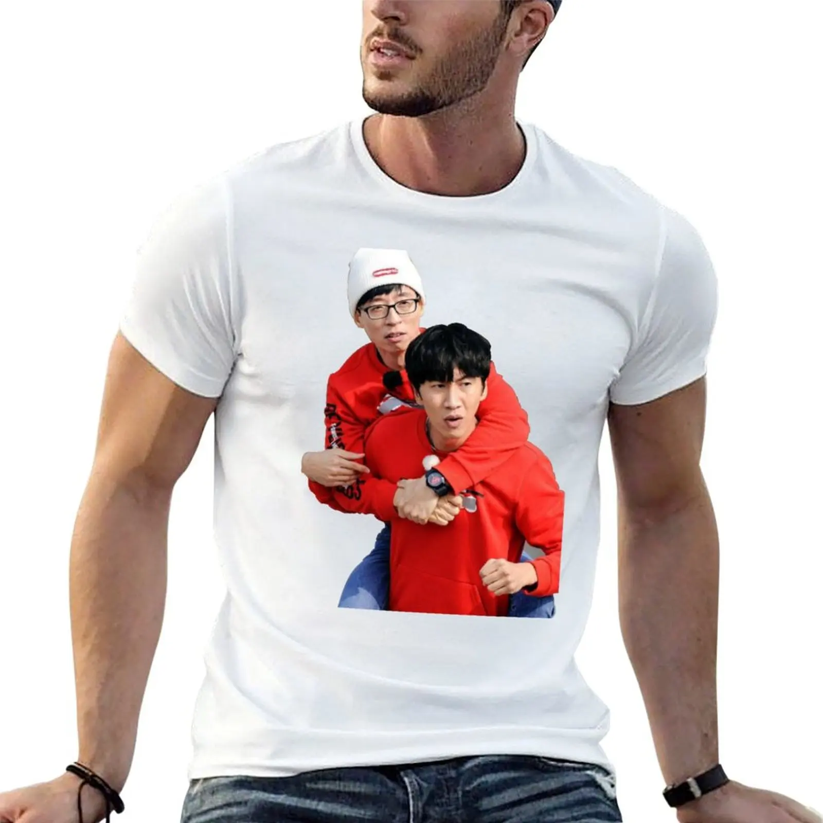 Yoo jae suk-lee kwang soo T-Shirt Street Fashion Casual Tee Shirt