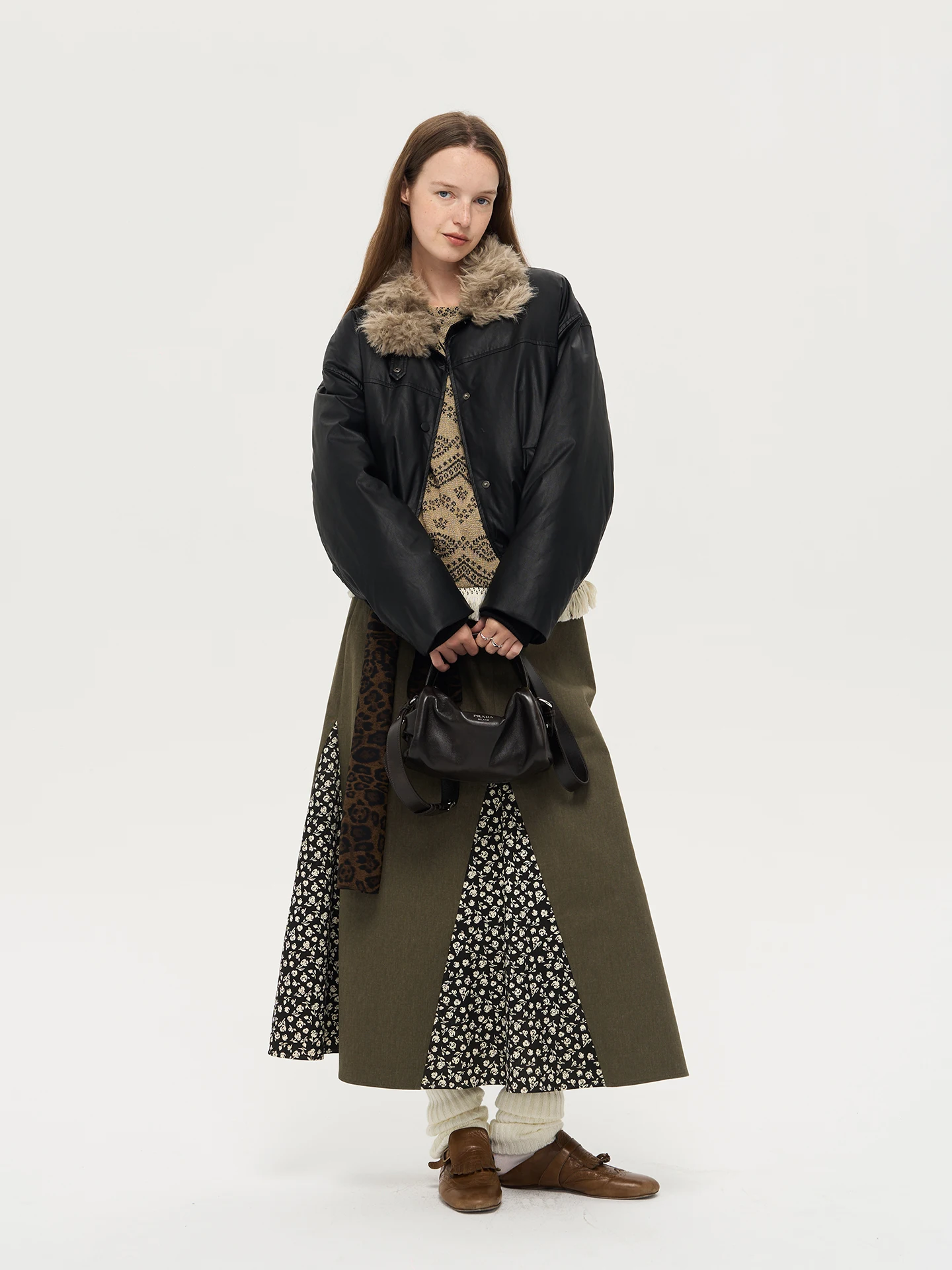 Warm Fur Collar Eco-friendly Leather Jaet Vintage ort Coat for Youth Daily Wear Thiened Long Sve Chinese Production