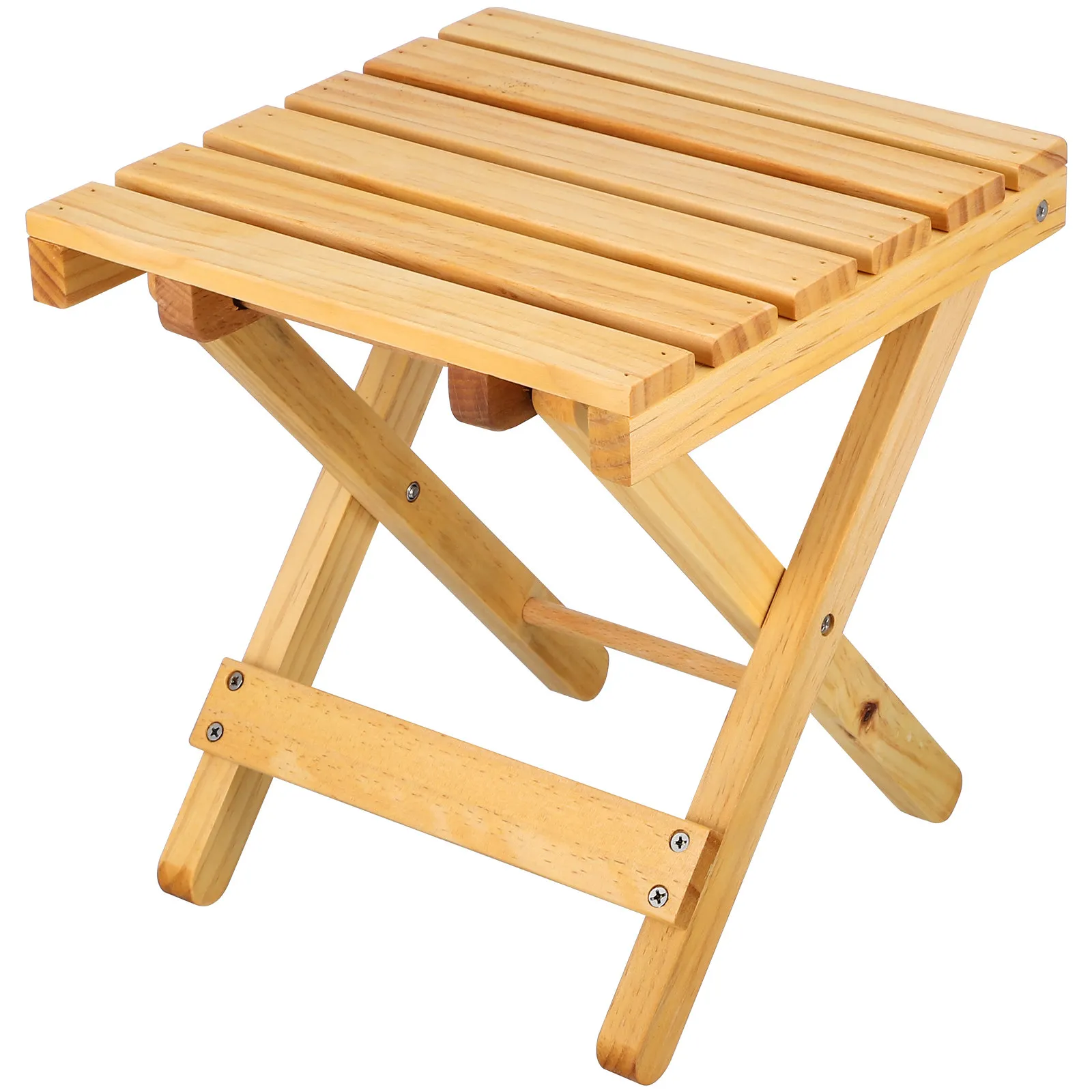 Portable Wooden Folding Side Table Compact Outdoor Small Table for Picnic Wine Serving Garden Plant Stand Flower Pot Shelf