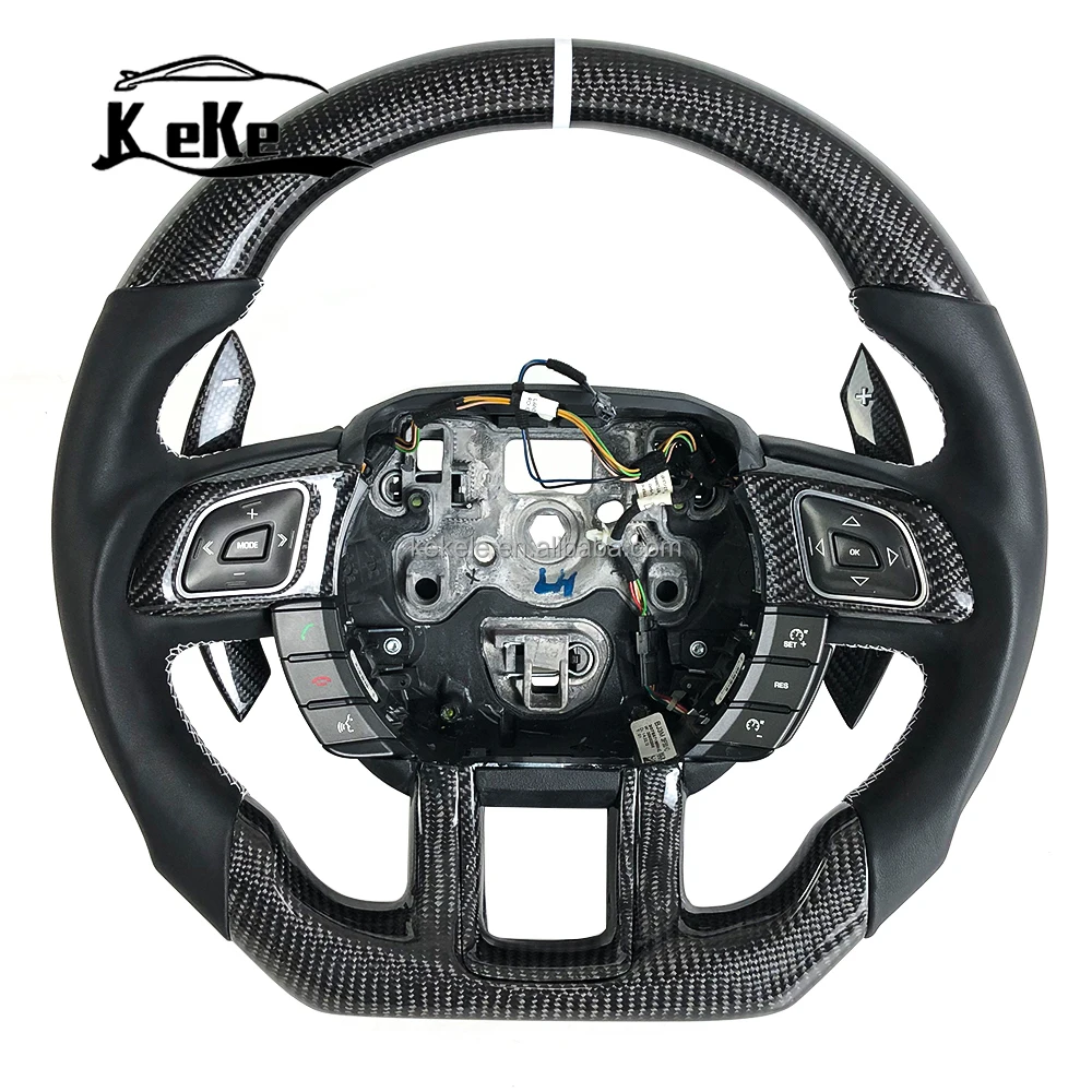 

Real Carbon Fiber Steering Wheel with Carbon Fiber Shift Paddles for Land Rover Evoque Defender Without airbags