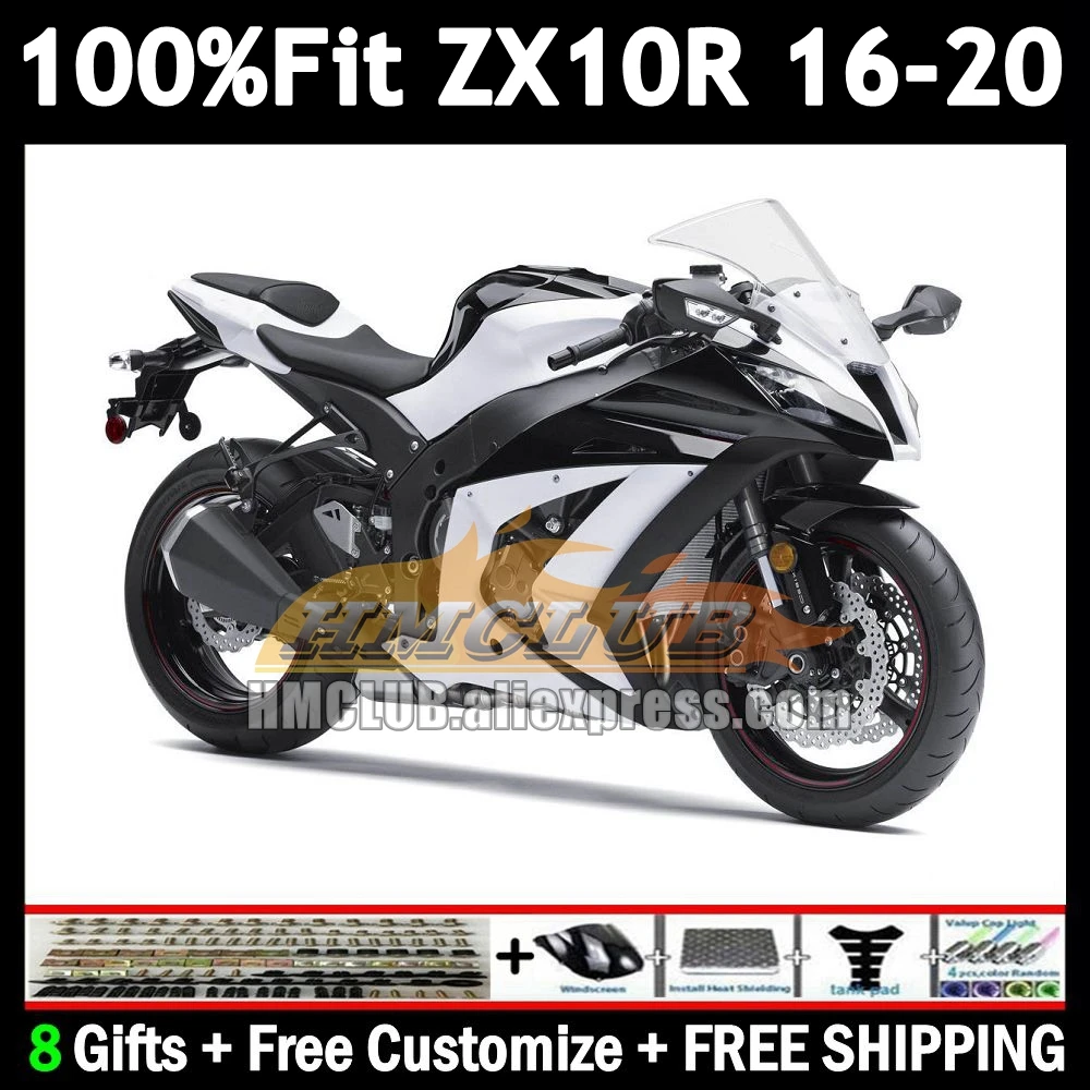 Injection Body For KAWASAKI NINJA ZX 10R white black 1000 2016 2017 2018 2019 2020 171No.88 ZX-10R ZX10R 16 17 18 19 20 Fairing