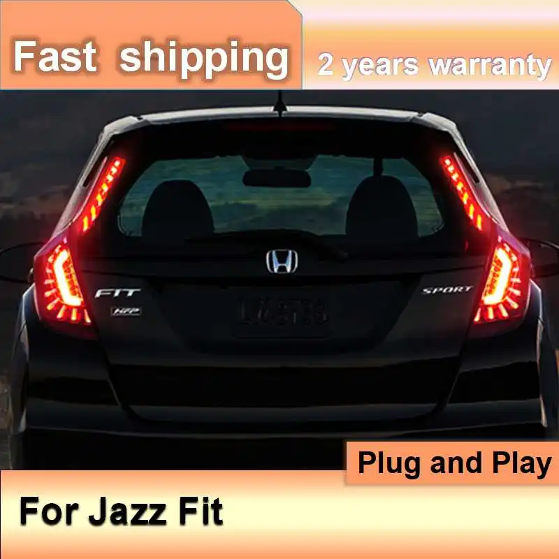 Car Accessories for Honda Fit Jazz Tail Light 2014-2019 Jazz Tail Lamp DRL Fog Brake Turn Signal Reversing