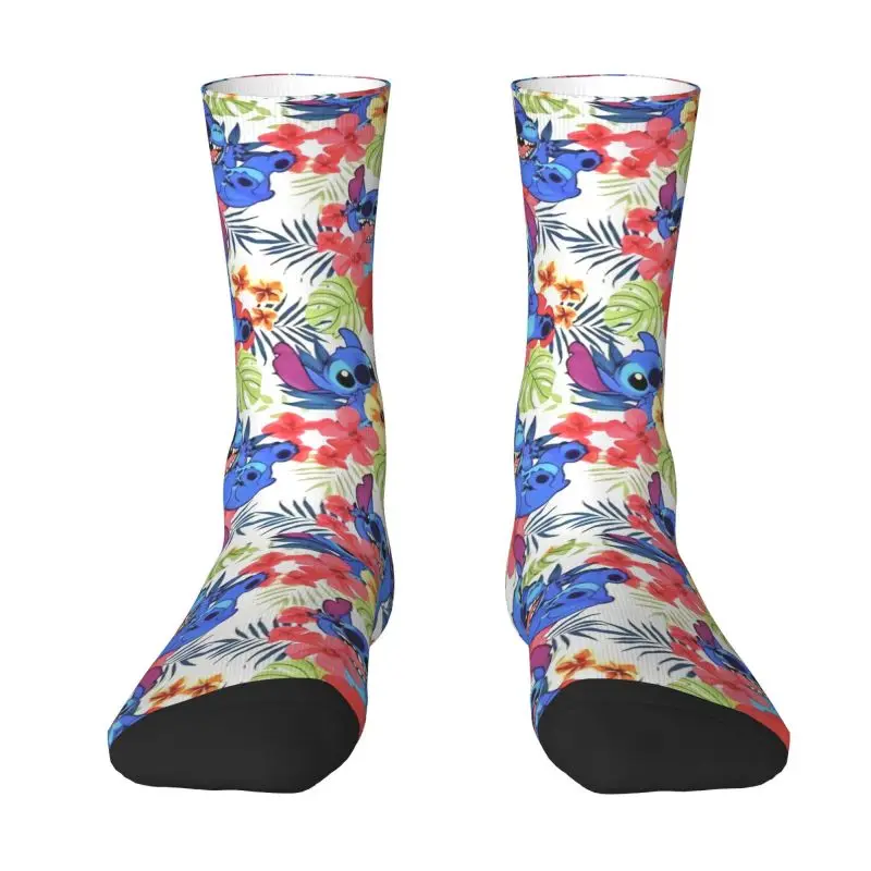 Custom Stitch Tropical Plants Socks for Women Men Stretchy Summer Autumn Winter Crew Socks