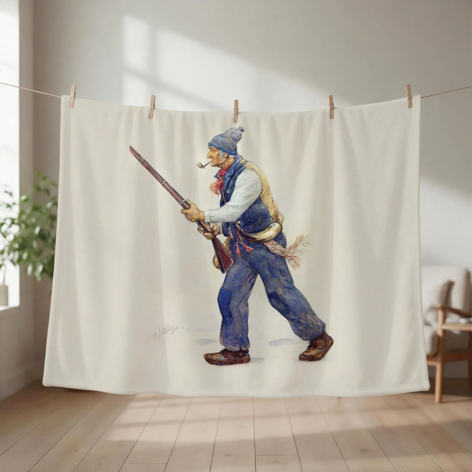 Le Patriote Henri Julien Quebec French Patriote Drapeau QuÃ©bec Rebbelion Lower Canada 1837-1838 Historical Painti Throw Blanket