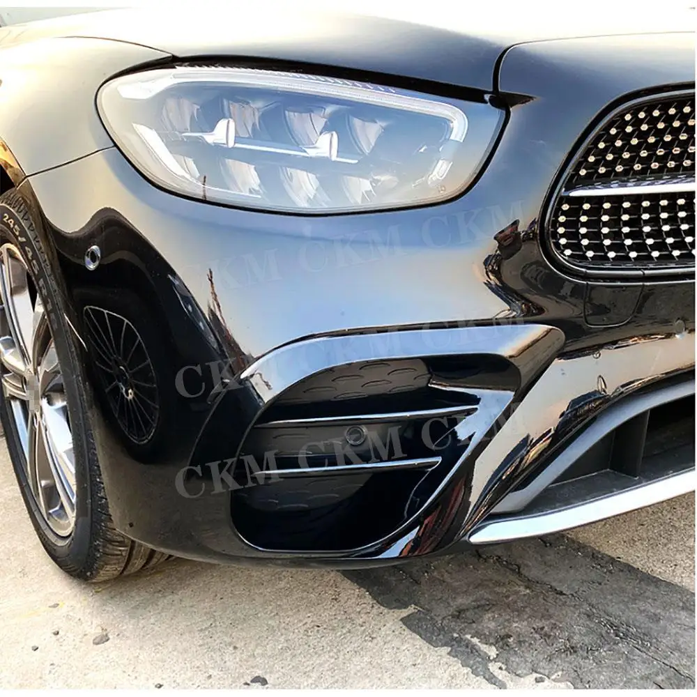 

Передний бампер из углеродного волокна, крышка вентиляционного отверстия, ABS, противотуманная фара, сетчатая решетка, рамка для Mercedes Benz E Class W213 E260 E300 E53 2021-2023