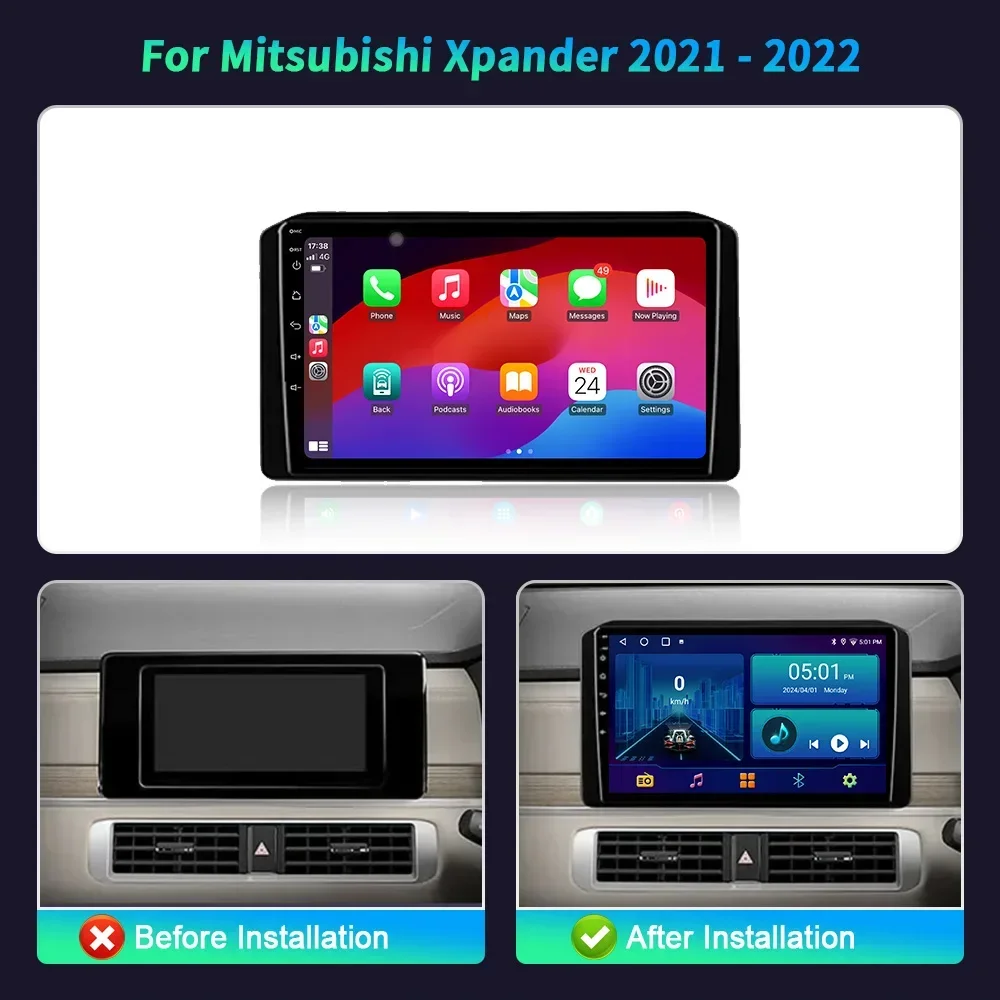 Android 14 For Mitsubishi Xpander 2021-2022 Car Radio Multimedia Video 4G GPS Stereos Navigation Wireless Carplay Touch Screen