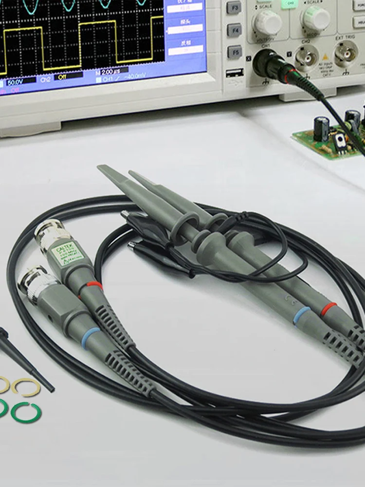 

Комплект тестовых кабелей P6100 Minigrabber, 100 МГц, разъем BNC для осциллографа, 2 шт., универсальный, для запчастей и аксессуаров осциллографов