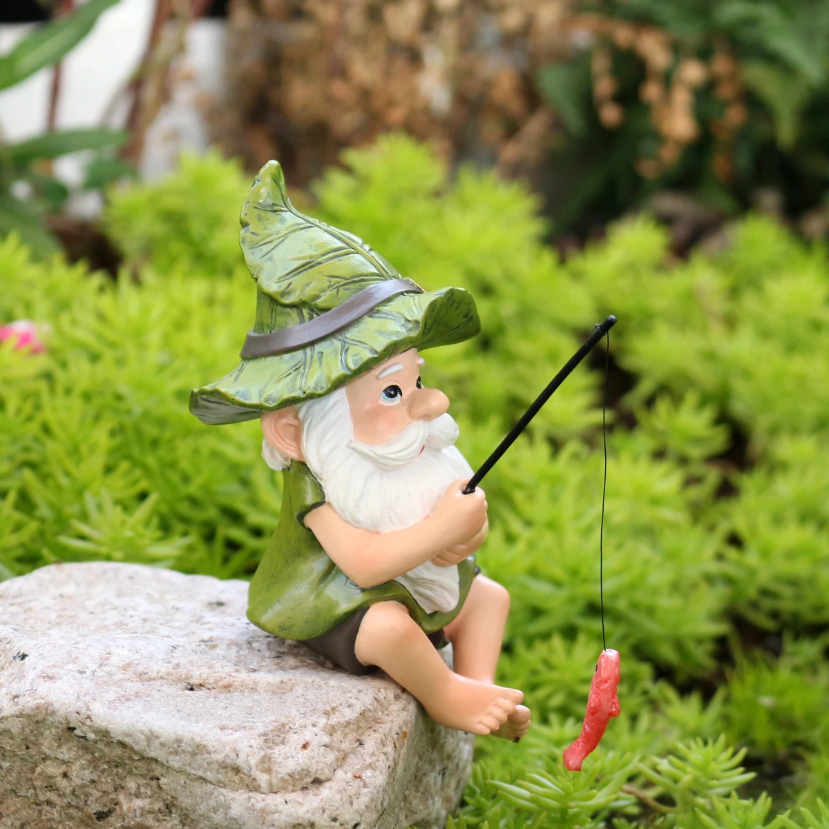 1 Green Hat Dwarf Fishing, Creative Garden Decoration Ornament, Saint Patrick's Day Decoration Ornament