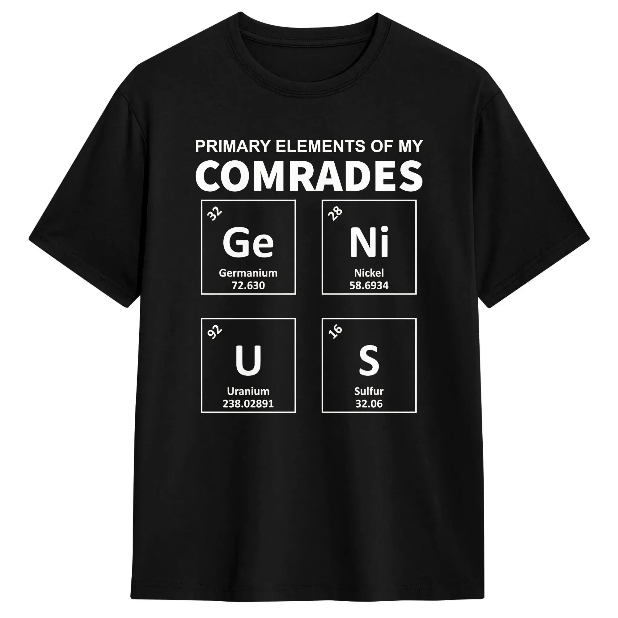 Camiseta para hombre Primary Elements Of My Ge Ni U S Comrades, ropa 100% de algodón, camisetas de manga corta con cuello redondo, camisetas de talla grande