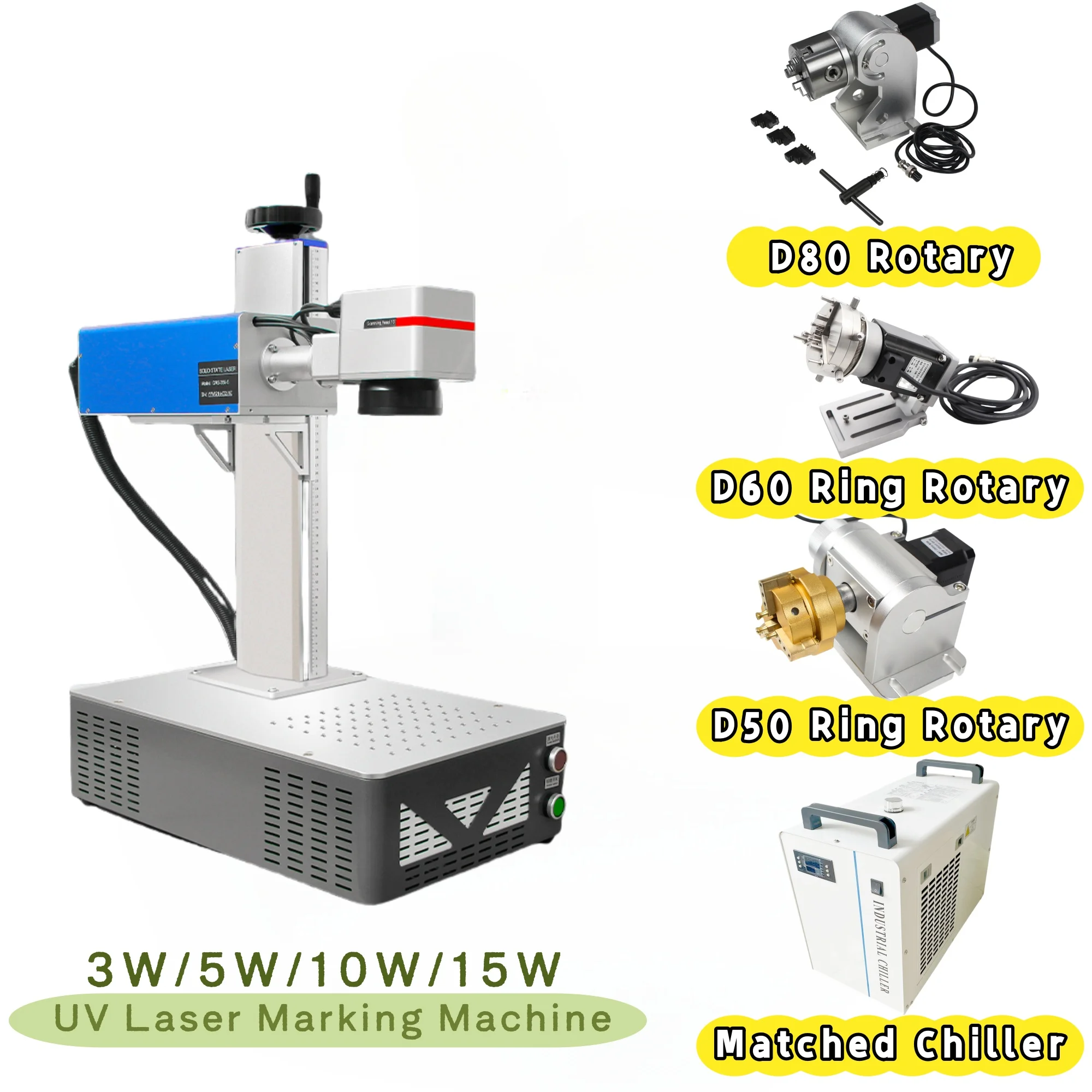 Desktop 3W-15W UV Laser Marking Machine Metal and Non-metal Engraving Machine For Wood Plastic Cloth Carton Ceramic Glass