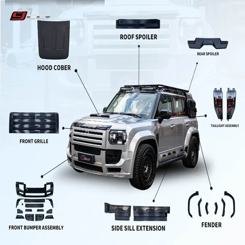 2024 Jetour T2 Star Defender Wide Bodykit Bumper Hood Grille Lamp Roof Spoiler Wheel Arch Side Skirt High Quality Easy