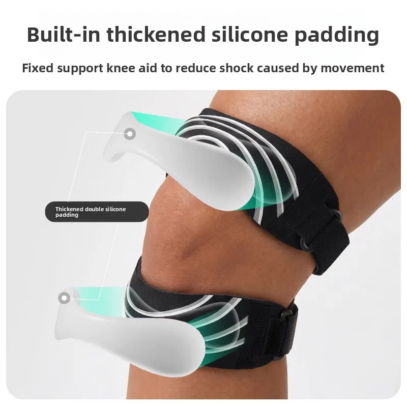 Unisex Two Way Pressurized Patella Knee Belt Running Cycling Adjustable Meniscus Support Sports Knee Pad with Compression
