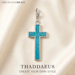 Charm Pendant Blue Cross Europe Accessories Jewelry For Women Men 925 Sterling Silver Gift