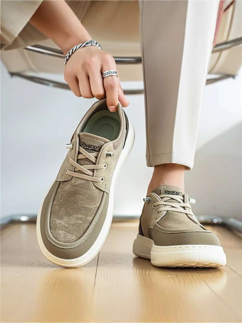 

Casual Canvas Men's Shoes Summer Breathable Slip-On Thin Sporty Trendy Ice Silk Flat Shoes Low Cut Rubber Outsole round Toe